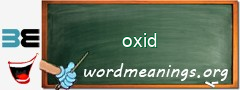 WordMeaning blackboard for oxid